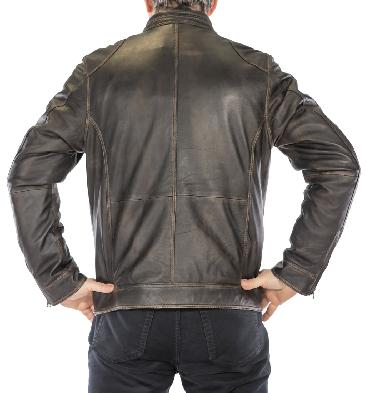SL10123 - Antique Black Leather Biker Jacket